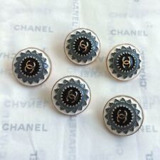 CHANEL Vintage Button Round type Gray/Black/Gold/White 20mm Set of 5 picture