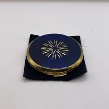 Vintage Stratton Blue & Gold Tone Powder Compact Made In England picture