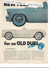 4 2/3rd page Comparison between 1954 Corvette and 1955 Thunderbird,  print ad picture