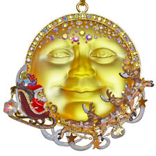 Kirks Folly Santa's Magical Flight Goddess Seaview Moon Ornament goldtone picture