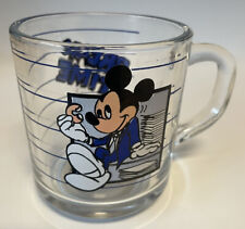 Vintage Walt Disney Mickey Mouse Break Time Glass Cup with Handle picture