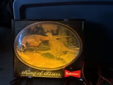 Vintage 60s Budweiser King of Beers Lighted Bubble Dome Pheasant Sign picture