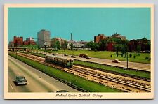 Medical District of Chicago,Illinois, Street View,VTG UNP Circa 1968 Postcard picture