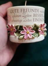 Cute Friendship Candle With Beautiful Flower Details (words in German) picture