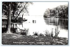 c1940's View Of Wapogasset Park Boats Amery Wisconsin WI RPPC Photo Postcard picture