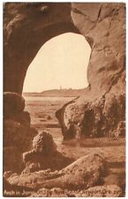 1910s Newport Oregon Nye Beach Jump Off Joe Arch Distant Lighthouse Postcard picture