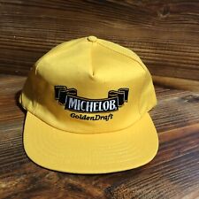 Vintage Michelob Golden Draft Beer Snapback Hat Adult Cap Yellow 80s Brewski picture