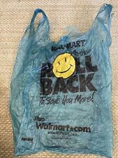 Vintage Walmart Blue Plastic Bag Roll Back Smiley Face 2001 RARE picture