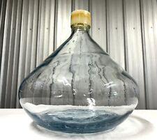 2 Gallon Crisa Blue Handmade Wine Bottle Made In Mexico With Plastic Top Used picture