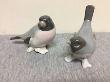 Vintage Pair Porcelain Doves Birds Glazed Figurines picture