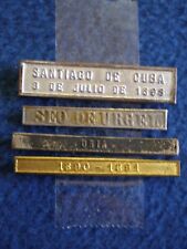 Spain: Lot of 4 Bars to Spanish Campaign Medals Incl. Rare Santiago De Cuba 1898 picture