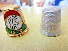 VINTAGE Thimble Lot of 2 metal Advertising NEWARK SAVE A DOLLAR SHOE STORE +1 (5 picture