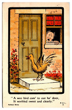Antique A Wee Bird Came, Humorous, Foreign, Postcard picture