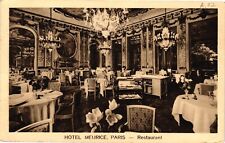 Antique Postcard Hotel Meurice Restaurant Paris France Posted 1939 picture