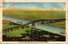 Postcard The Port Arthur Bridge Over The Neches River, Orange, Texas TX picture