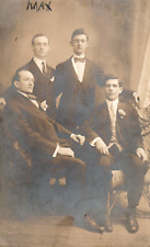 Antique Postcard Four Men Portrait Suits Ties Studio East Coast RPPC picture