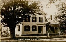 1925 Exterior View Spring Brook Farm House Shaftsbury VT RPPC Photo Postcard C39 picture