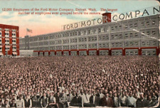 Postcard Ford Motor Company Employees Detroit Michigan PM 1916 See Condition picture