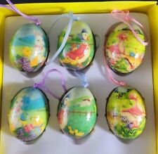 Small Hanging Easter Eggs, Vintage Design Lot Of 6 picture