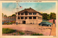 New Bedford Yacht Club South Dartmouth Massachusetts Linen Postcard  picture