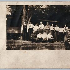 c1920s Group Men Drinking RPPC Friends Alcohol Beer Shots Boys Smile Boat A187 picture