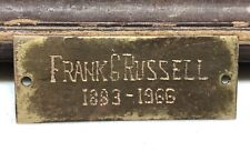 Vintage Brass Name Plate FRANK G RUSSELL 1883-1966 picture