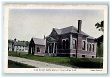 c1910's G. H. Stowell Public Library Cornish Flat NH Handcolored Postcard picture