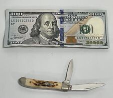 Case XX Amber Bone Peanut USA 6220 SS Two Blade Folding Pocket Knife Very Nice picture