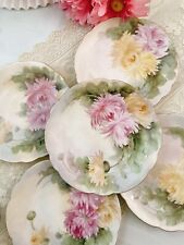 5 D&C France Limoges  Hand Painted Plates Chrysanthemums picture