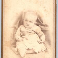 c1870s Columbus Junction, IA Young Baby Boy Toddler CdV Photo Card Doolittle H22 picture