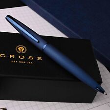 Cross ATX Ballpoint Pen Dark Diamond Cut Blue PVD $150 New Birthday Gift picture