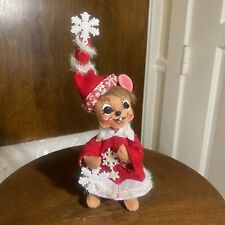 Annalee 6” Christmas Mouse With Red Snowflake Dress picture