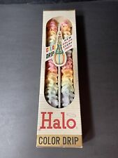 Vintage MCM Retro Pastel Rainbow Color-Drip Candles Chianti Wine Bottles Halo picture