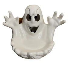 Vintage Ceramic Halloween Ghost And Ghouls Candy Dish Bowl 7.5”x6.5” NCE 1992 picture