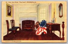 Bets Ross House Flag Room Philadelphia Pennsylvania Linen Historical Postcard picture