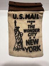 VTG US MAIL From The Wonder City New York Souvenir Cloth Leather Mini Bag Pouch picture