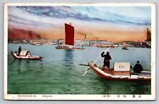 Sampan Boats Shanghai China Republic of China Postage c1910 Postcard picture