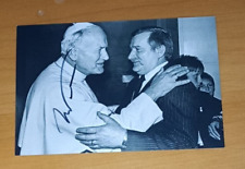 AUTOGRAPH Lech Wałęsa PRESIDENT LECH WALESA (POLAND) 10x15cm photo pope papa rome picture