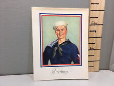 Vtg Christmas Card WW11 Sailor Navy Officers Insignia Of Rank 12 picture