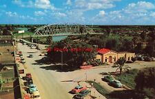 TX, Brownsville, Texas, International Bridge, 50s Cars, Dexter Press No 89064 picture