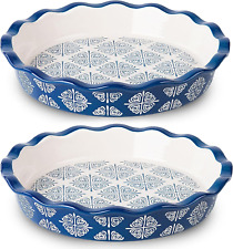 Pie Pan Ceramic Pie Dish Blue Pie Plate Porcelain Deep Dish Pie Pan No picture