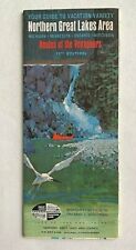 1967 Northern Great Lakes Vintage Road Map 11th Ed Routes of the Voyageurs F2-5 picture