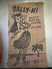 RARE  VINTAGE LOT NOVELTY BAR TOPLESS BUSTY BOTTLE COVER, BALLY  With Box picture