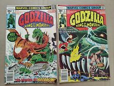 GODZILLA King of the Monsters 3 4  Low Grade Lot Of 2 Marvel Comic 1977 picture