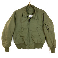 Vintage Us Military Bomber Jacket Lined Medium Green 1986 Full Zip Bomber picture