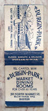 VINTAGE MATCHBOOK COVER DURGIN PARK MARKET DINING ROOMS NORTH MARKET ST. BOSTON picture