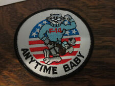1980s Grumman Aircraft F-14D Tomcat Anytime Baby Navy Jet Patch New NOS picture