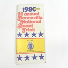 1980 32ND ANNUAL BONNEVILLE NATIONAL SPEED TRIALS OFFICIAL RULE BOOK & RECORDS picture