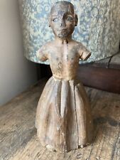 RARE Antique 18th C 1700s Carved Wooden polychrome Santos Cage Doll w Glass Eyes picture