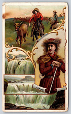 1889 Arbuckle's Ariosa Coffee Advertising Trade Card No 48 Idaho Cow-Boys Lewis picture